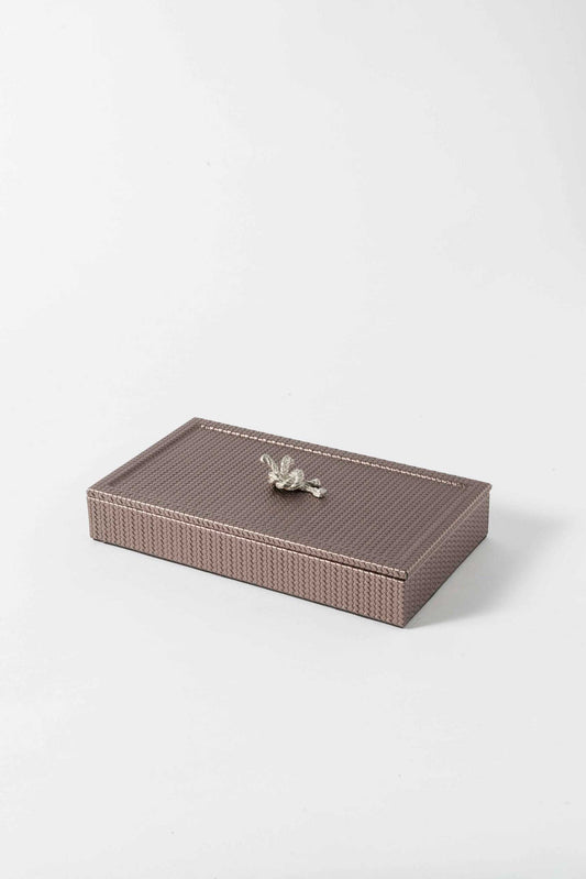 Thalia Trinket Box by Pinetti | Handmade in leather | Metal decorative element plated in 24k gold or silver polished | Home Decor Accessories | 2Jour Concierge, your luxury lifestyle shop