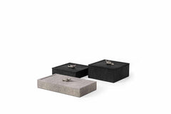 Thalia Leather Trinket Box Low Square