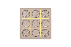 Boston Wood and Leather Tic Tac Toe Set