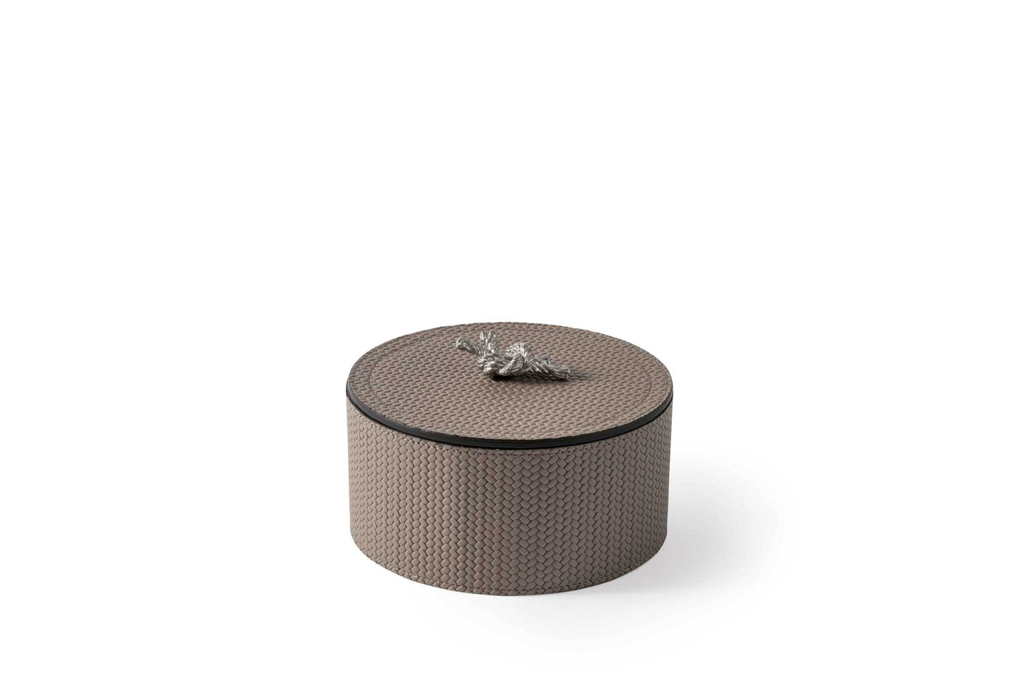 Thalia Trinket Box by Pinetti | Handmade in leather | Metal decorative element plated in 24k gold or silver polished | Home Decor Accessories | 2Jour Concierge, your luxury lifestyle shop