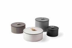 Thalia Leather Trinket Box Medium Round