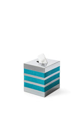 Saturno Brass Square Tissue Holder With Leather Inserts