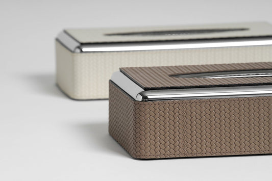 Pinetti Leather-Covered ABS Tissue Box With Metal Finishing | Stylish and Functional Design | Perfect for Home or Office Use | Explore a Range of Luxury Home Accessories at 2Jour Concierge, #1 luxury high-end gift & lifestyle shop