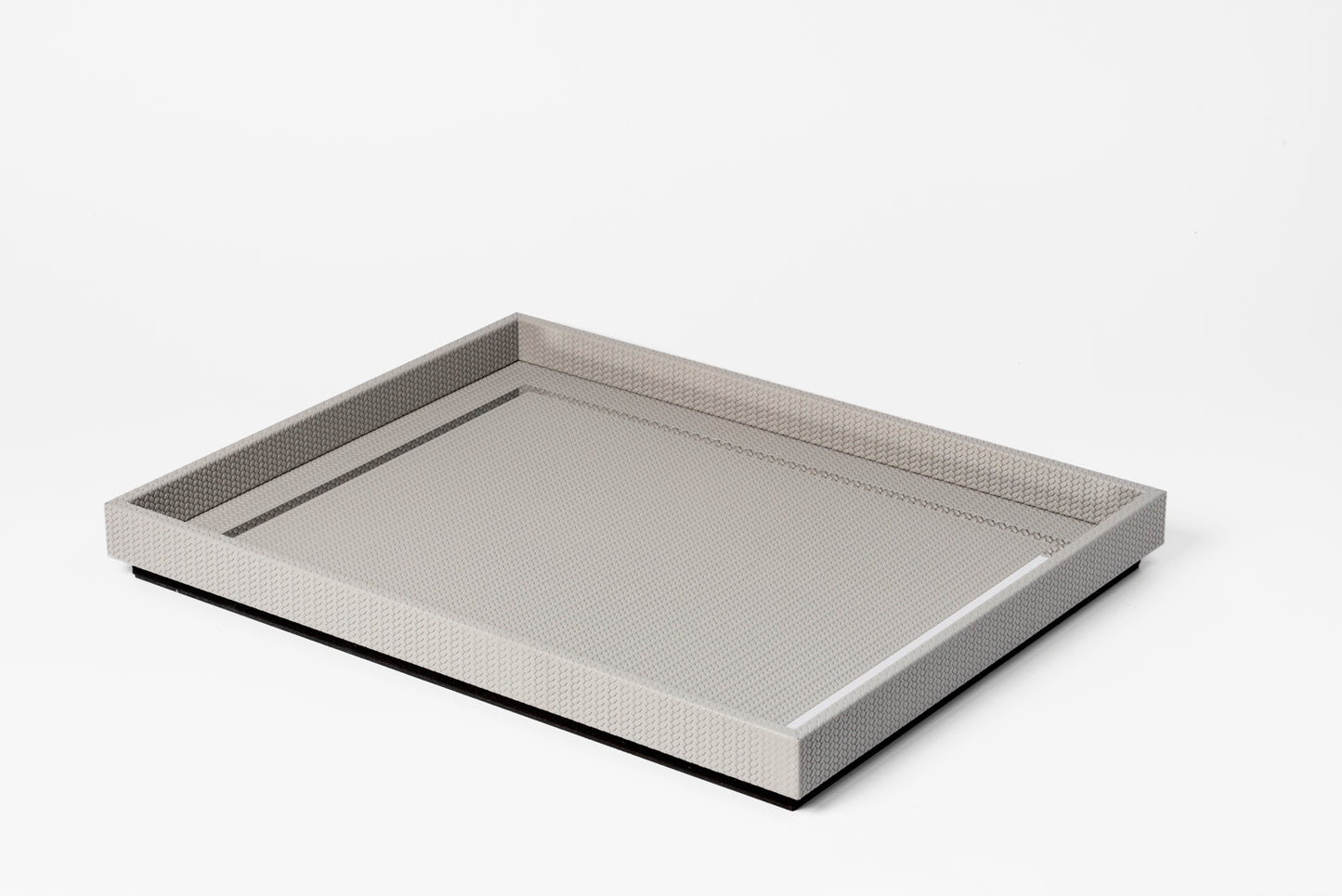 Pinetti Venere Leather-Covered Wood Tray With Chromed Frame | Tray with wood base covered in leather | Features a chromed frame | Explore Luxury Lifestyle Accessories at 2Jour Concierge, #1 luxury high-end gift & lifestyle shop