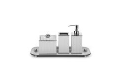 Olimpia Leather-Covered Chrome Brass Soap Dispenser Square