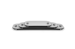Olimpia Leather-Covered Metal Tray with Chrome Finish Rectangular Large
