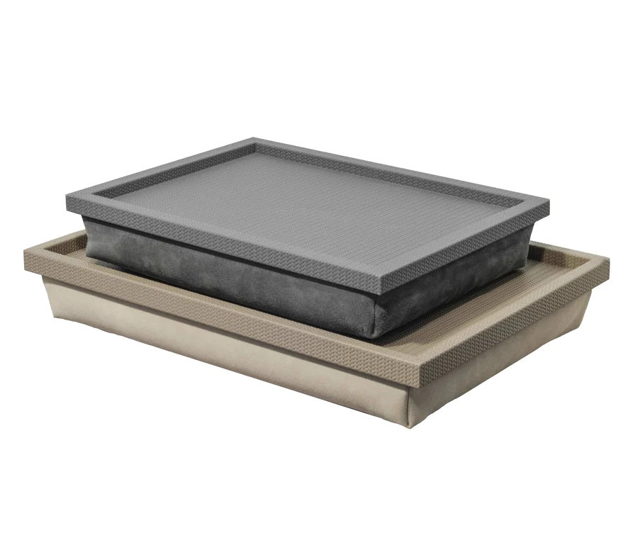Pinetti Teseo Leather Bed Tray with Suede Cushion | Elegant Bedroom Accessories & Stylish Breakfast Trays | 2Jour Concierge, #1 luxury high-end gift & lifestyle shop