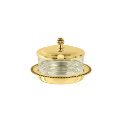 Regina Anna Gold-Plated Crystal Glass Sauce-Cheese Dish