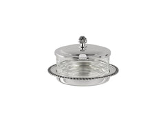 Regina Anna Silver-Plated Crystal Glass Sauce-Cheese Dish
