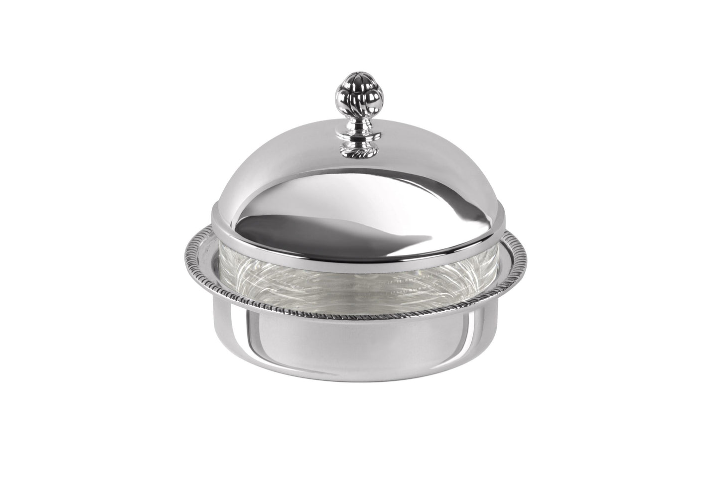 Zanetto Regina Anna | Individual Butter Holder: Silver-plated metal with plexiglas sheet and smooth, shiny finish, ideal for single-serve butter presentation | Tableware & Serveware / Butter Dishes | 2Jour Concierge, your luxury lifestyle shop