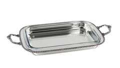Regina Anna Silver-Plated Dish Container, Rectangular with Pyrex Glass
