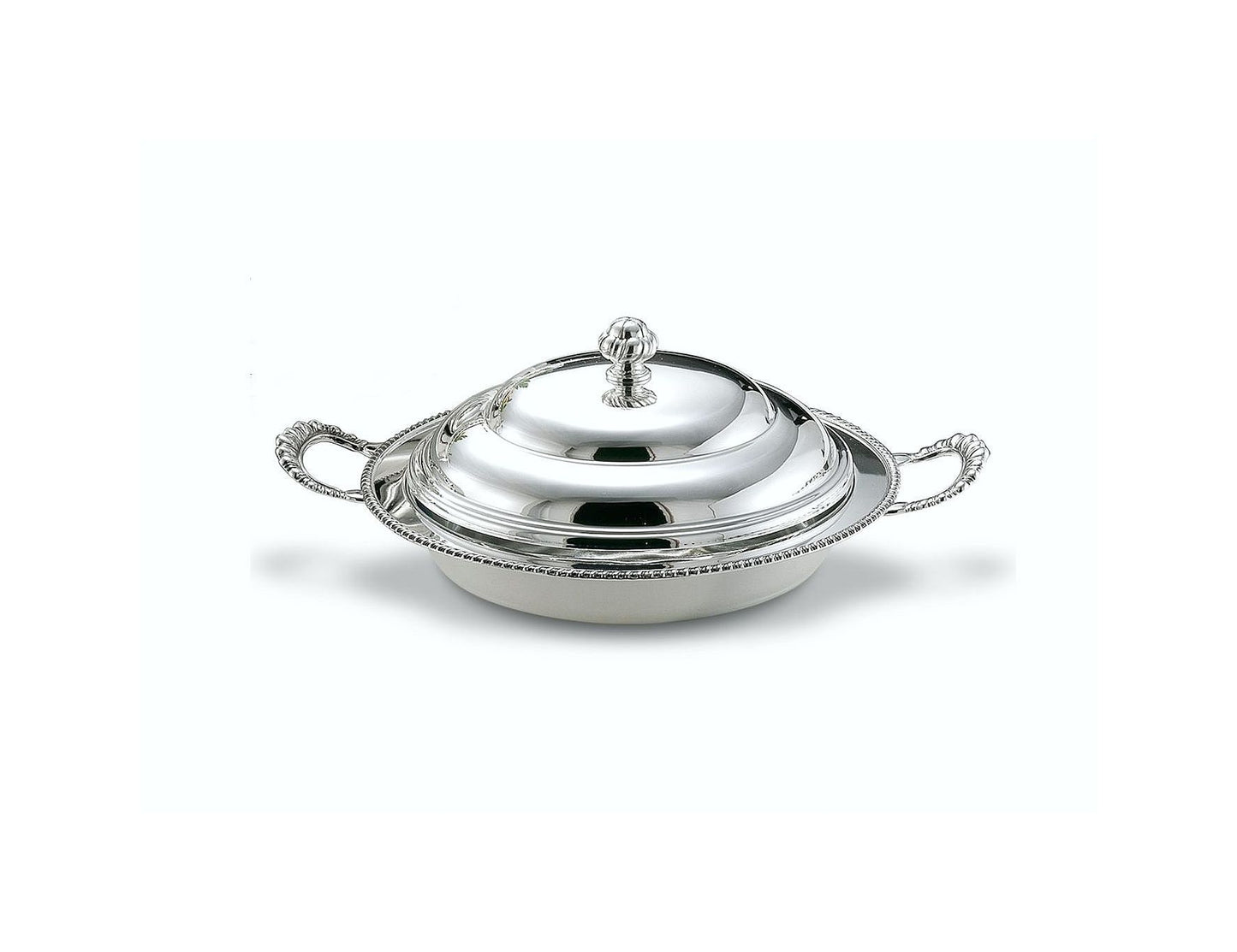Regina Anna Silver-Plated Dish Container, Round with Pyrex Glass