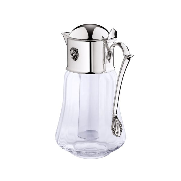 Zanetto Regina Anna | Cold Drinks Pitcher: Silver-plated metal with crystal glass and plexiglas components and smooth, shiny finish, ideal for serving chilled beverages | Tableware & Drinkware / Pitchers | 2Jour Concierge, your luxury lifestyle shop
