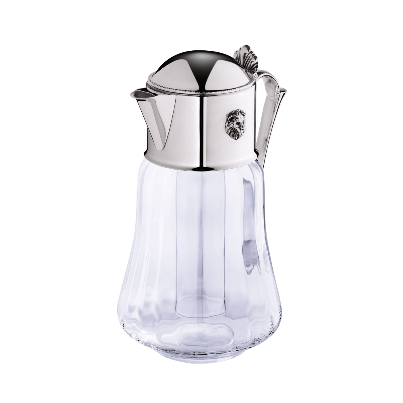 Zanetto Regina Anna | Cold Drinks Pitcher: Silver-plated metal with crystal glass and plexiglas components and smooth, shiny finish, ideal for serving chilled beverages | Tableware & Drinkware / Pitchers | 2Jour Concierge, your luxury lifestyle shop