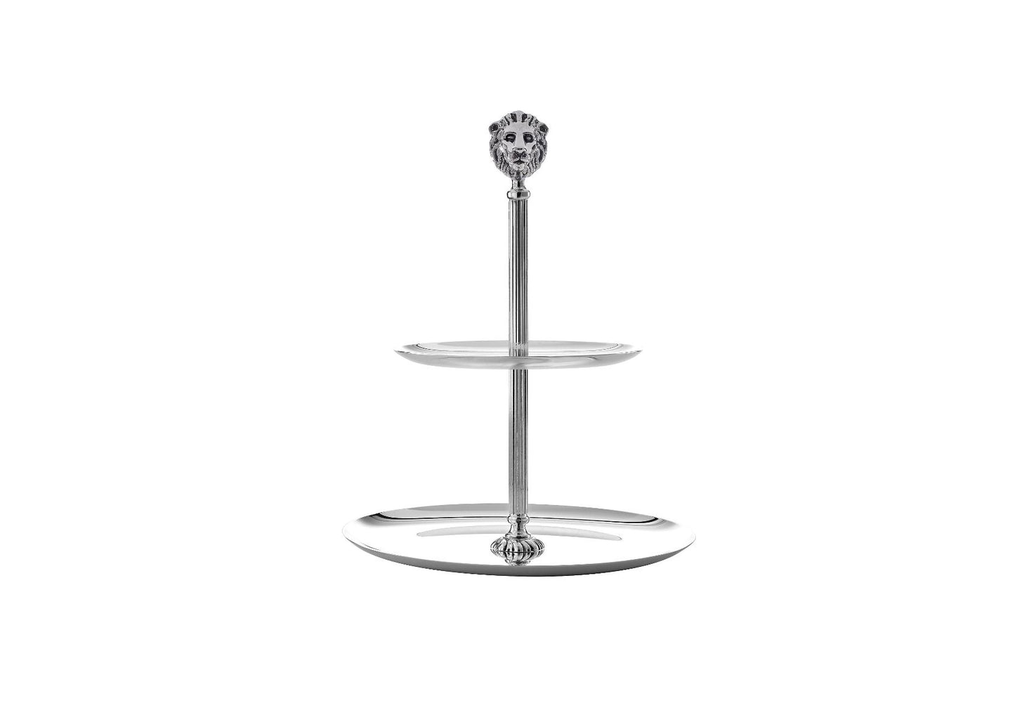 Zanetto Regina Anna | Etagere 2 Plates: Silver-plated metal with smooth & shiny finish, ideal for tiered serving of pastries or hors d’oeuvres | Tableware & Serveware / Etagères | 2Jour Concierge, your luxury lifestyle shop