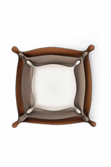 Leather Trinket | Valet Tray With Semi-Hidden Fasteners Square Small