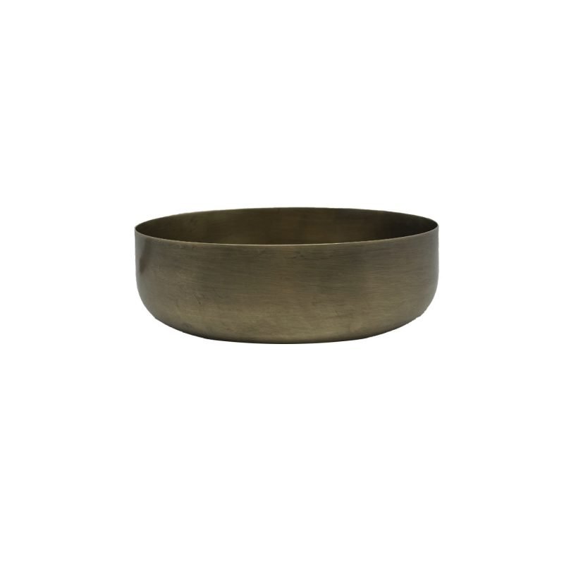 Zanetto New York Burnished Brass Bread Basket with Beeswax Coating and Smooth Matte Finish | Bread Basket: Burnished brass basket with beeswax coating and smooth matte finish, offering an elegant presentation for rolls and artisanal loaves | Tableware & Serveware / Baskets | 2Jour Concierge, your luxury lifestyle shop