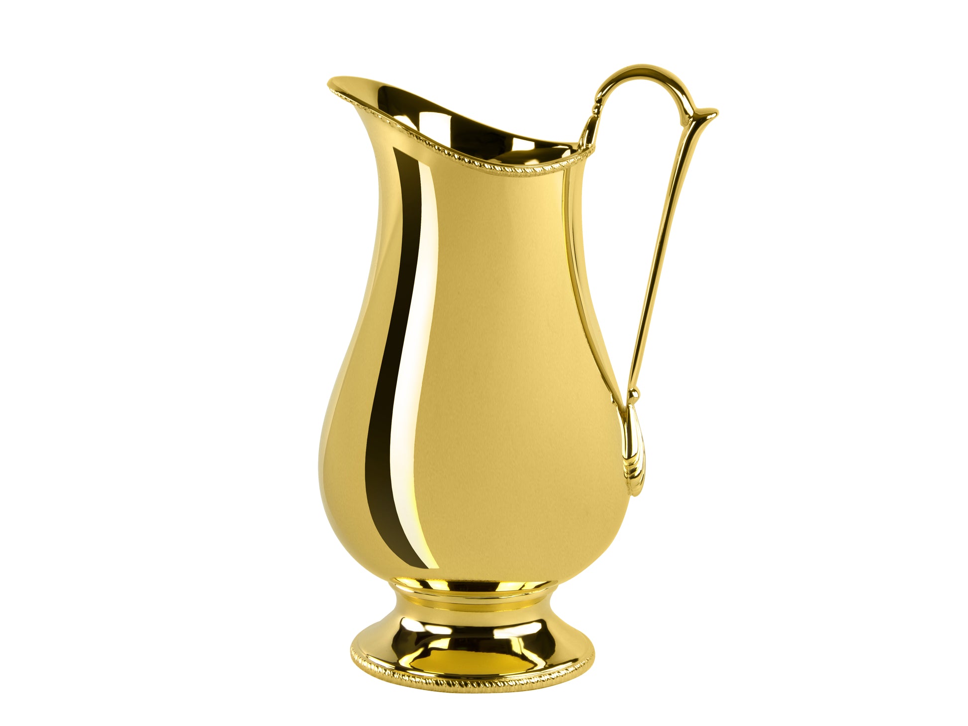 Zanetto Regina Anna | Jug: Gold-plated metal with smooth, shiny finish, fitted with cap and up to 2.50 L capacity, ideal for serving chilled beverages | Tableware & Drinkware / Pitchers | 2Jour Concierge, your luxury lifestyle shop