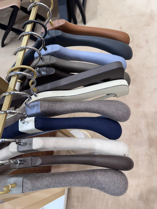 Scott Soft Leather-Covered Wood Flat Hanger