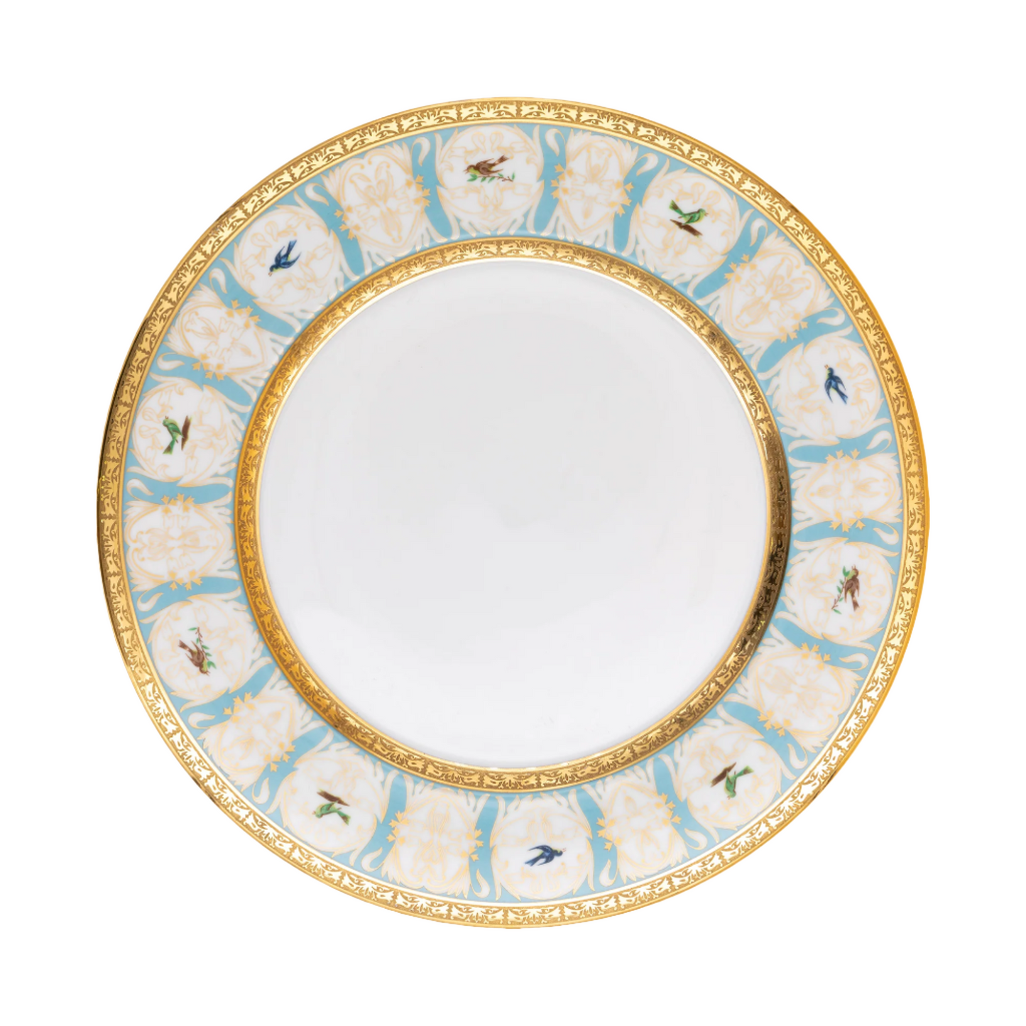 Robert Haviland & C. Parlon Bengalis | Buffet Plate: Fine Limoges porcelain with bird and turquoise scroll motif and smooth, glazed finish, ideal for elegant entrée presentation or decorative layering | Tableware & Serveware / Plates | 2Jour Concierge, your luxury lifestyle shop