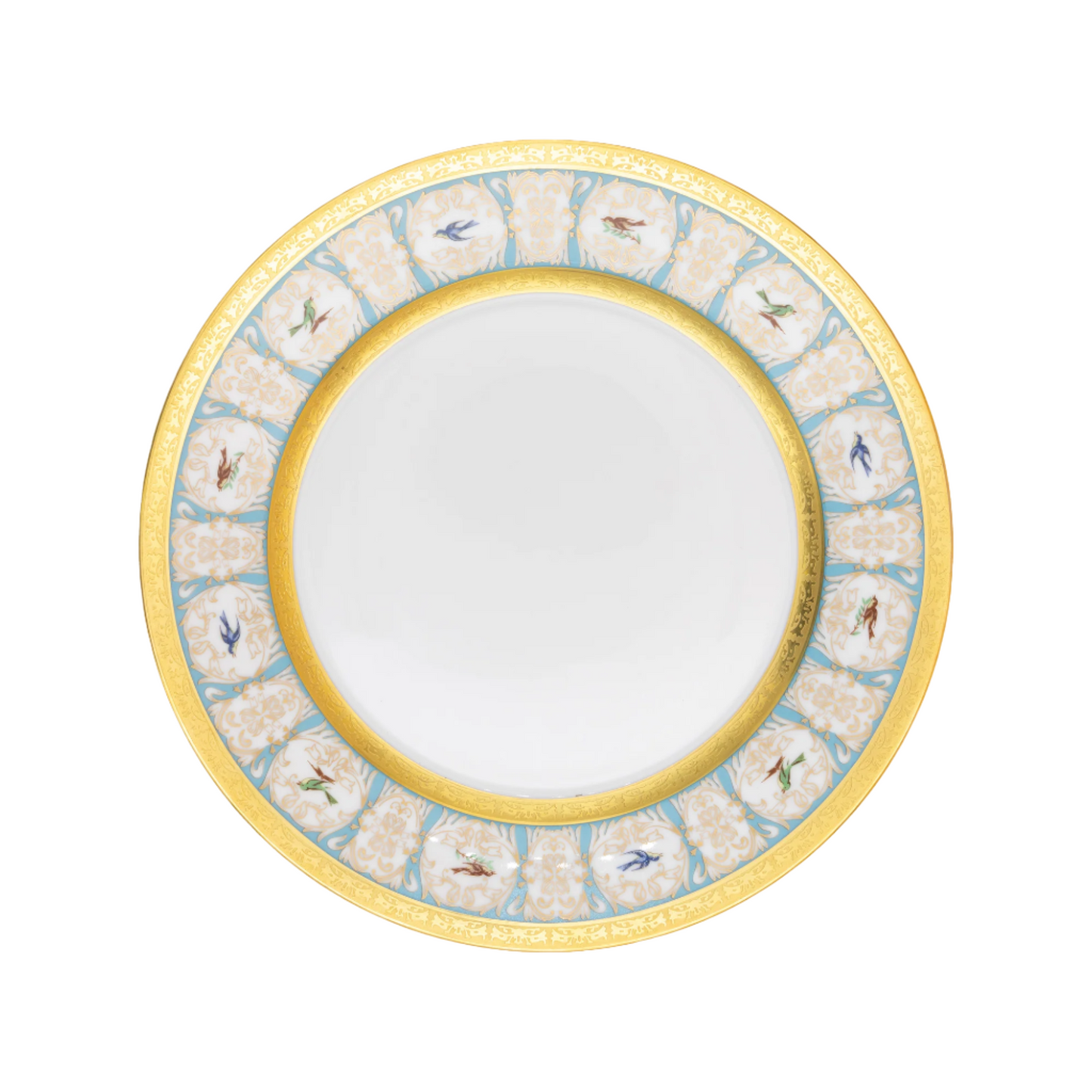 Robert Haviland & C. Parlon Bengalis | Dinner Plate: Fine Limoges porcelain with bird and turquoise scroll motif and smooth, glazed finish, perfect for serving main courses in refined artistic style | Tableware & Serveware / Plates | 2Jour Concierge, your luxury lifestyle shop