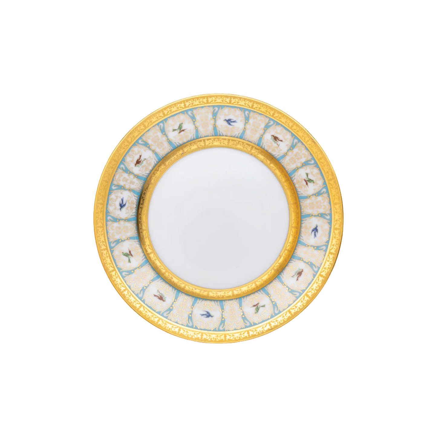 Robert Haviland & C. Parlon Bengalis | Dessert Plate: Fine Limoges porcelain with bird and turquoise scroll motif and smooth, glazed finish, ideal for serving fine desserts or cheese | Tableware & Serveware / Plates | 2Jour Concierge, your luxury lifestyle shop