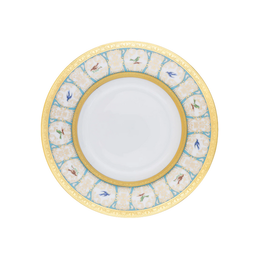 Robert Haviland & C. Parlon Bengalis | Rim Soup Plate: Fine Limoges porcelain with bird and turquoise scroll motif and smooth, glazed finish, perfect for refined presentations of soups or bisques | Tableware & Serveware / Soup Plates | 2Jour Concierge, your luxury lifestyle shop