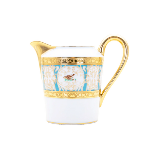 Robert Haviland & C. Parlon Bengalis | Cream Jug: Fine Limoges porcelain with bird and turquoise scroll motif and smooth, glazed finish, ideal for serving cream or milk with elegance | Tableware & Serveware / Creamers & Pitchers | 2Jour Concierge, your luxury lifestyle shop