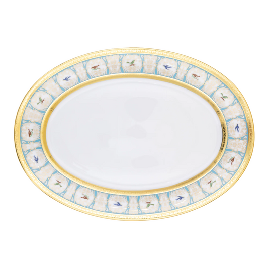 Robert Haviland & C. Parlon Bengalis | Oval Platter: Fine Limoges porcelain with bird and turquoise scroll motif and smooth, glazed finish, available in multiple sizes for roasts, fish, or elegant composed dishes | Tableware & Serveware / Serving Dishes | 2Jour Concierge, your luxury lifestyle shop