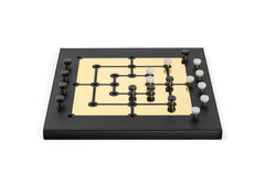 Wood and Leather Mill Board Game with Shiny Gold Grid