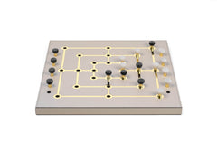 Wood and Leather Mill Board Game with Gold Inner Square