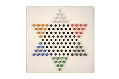 Leather Chinese Checkers Game Set with Eco-Shell Colored Pawns