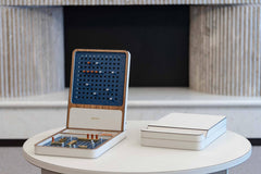 Battleship Board Game: Leather-Covered Wood