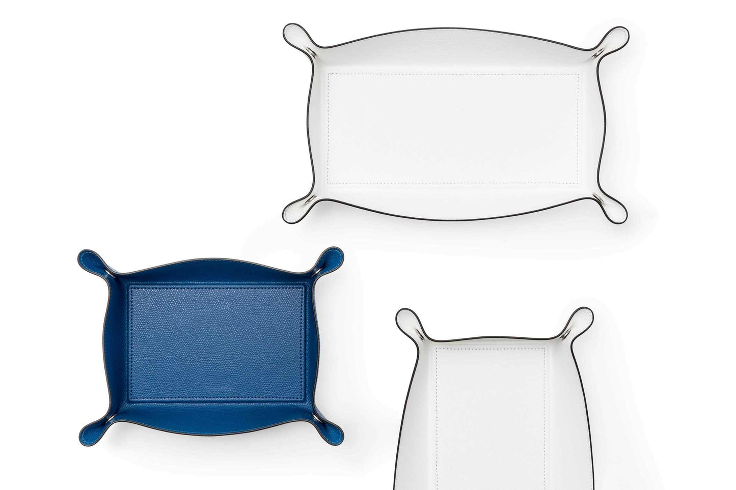 Pinetti Leather Trinket | Valet Tray With Semi-Hidden Fasteners | Trinket trays entirely made in leather | Features semi-hidden fasteners to allow flat storing | Explore Luxury Lifestyle Accessories at 2Jour Concierge, #1 luxury high-end gift & lifestyle shop
