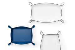 Leather Trinket | Valet Tray With Semi-Hidden Fasteners Rectangular Large