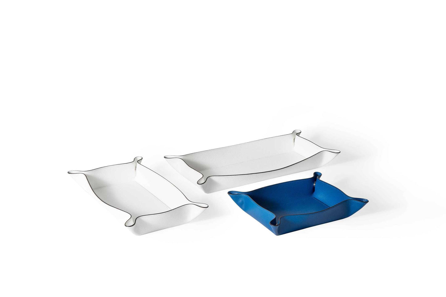 Pinetti Leather Trinket | Valet Tray With Semi-Hidden Fasteners | Trinket trays entirely made in leather | Features semi-hidden fasteners to allow flat storing | Explore Luxury Lifestyle Accessories at 2Jour Concierge, #1 luxury high-end gift & lifestyle shop