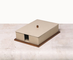 Pienza Saddle Leather And Walnut Wood A4 Paper Holder