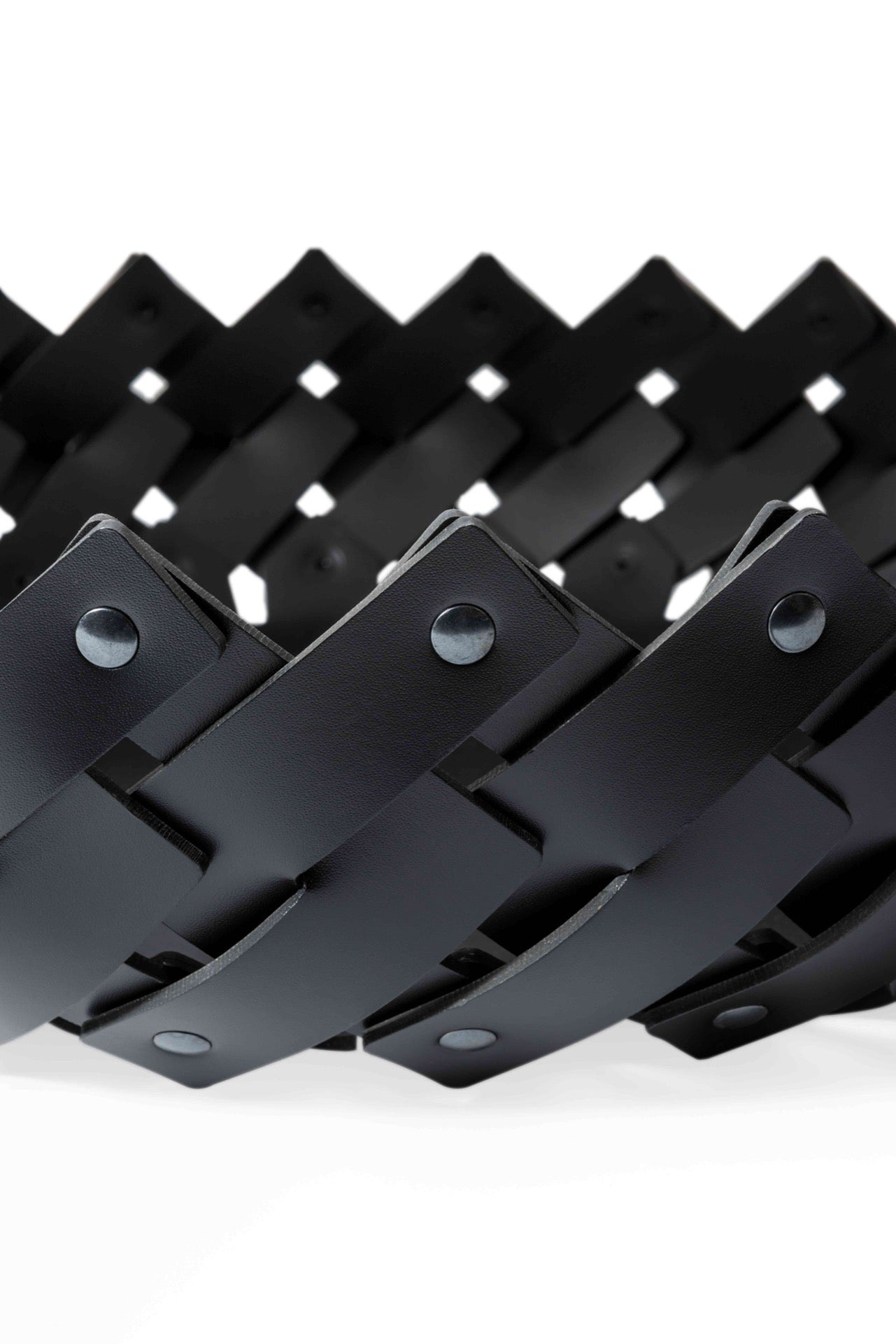 Panier en cuir régénéré tissé à la main d'Almeria