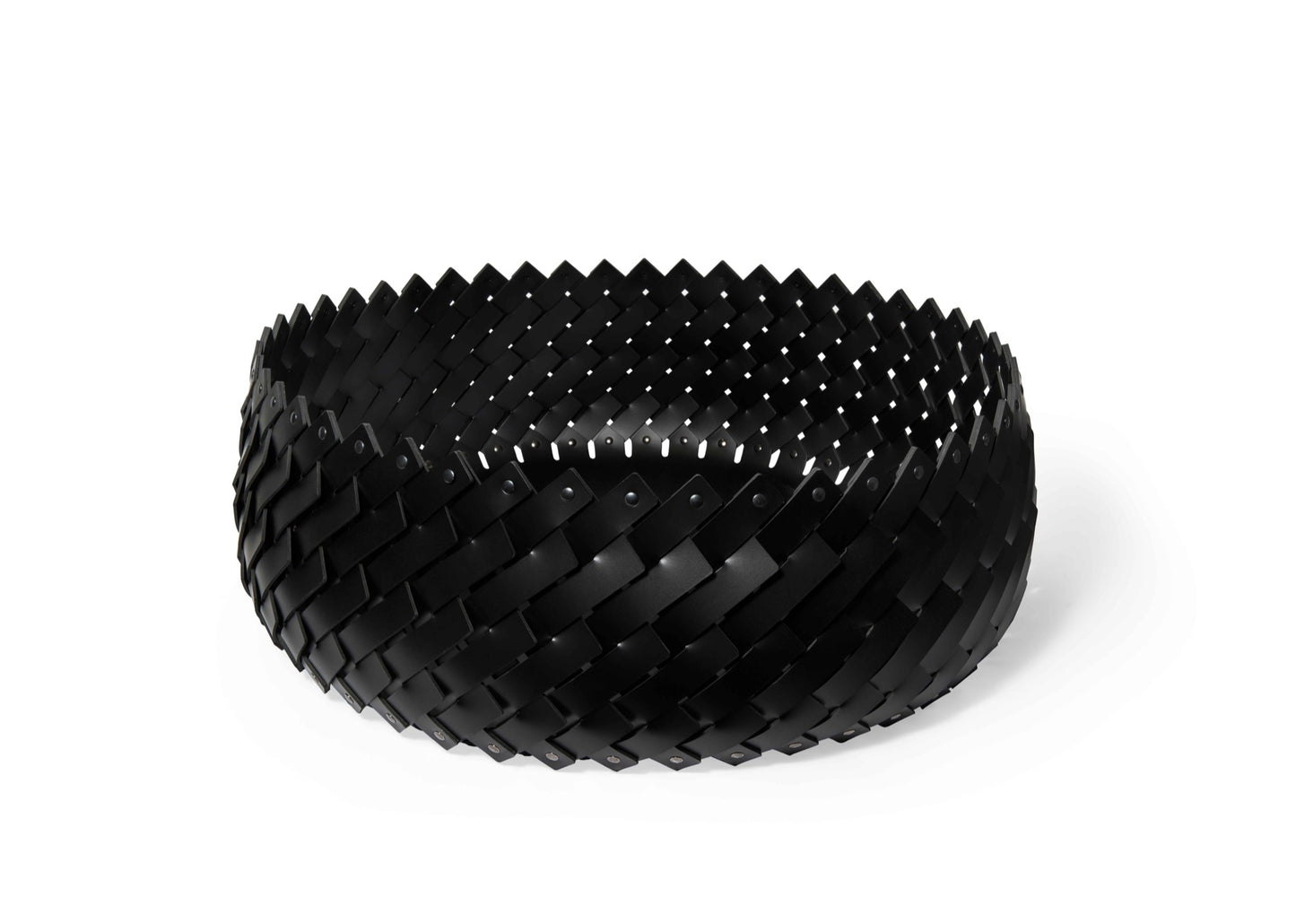 Panier en cuir régénéré tissé à la main d'Almeria