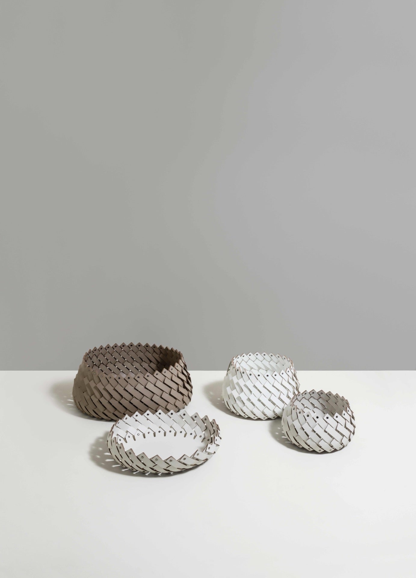 Panier en cuir régénéré tissé à la main d'Almeria