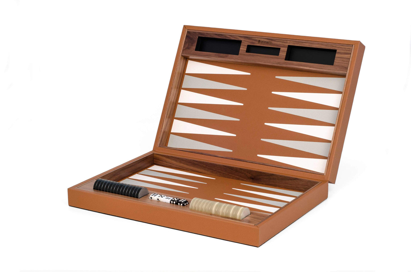 Pinetti Leather-Covered Walnut Wood Backgammon Game Set | Exquisite Craftsmanship | Premium Walnut Wood Construction | Elegant Leather Cover | Perfect for Leisure and Entertainment | Explore a Range of Luxury Home Accessories at 2Jour Concierge, #1 luxury high-end gift & lifestyle shop