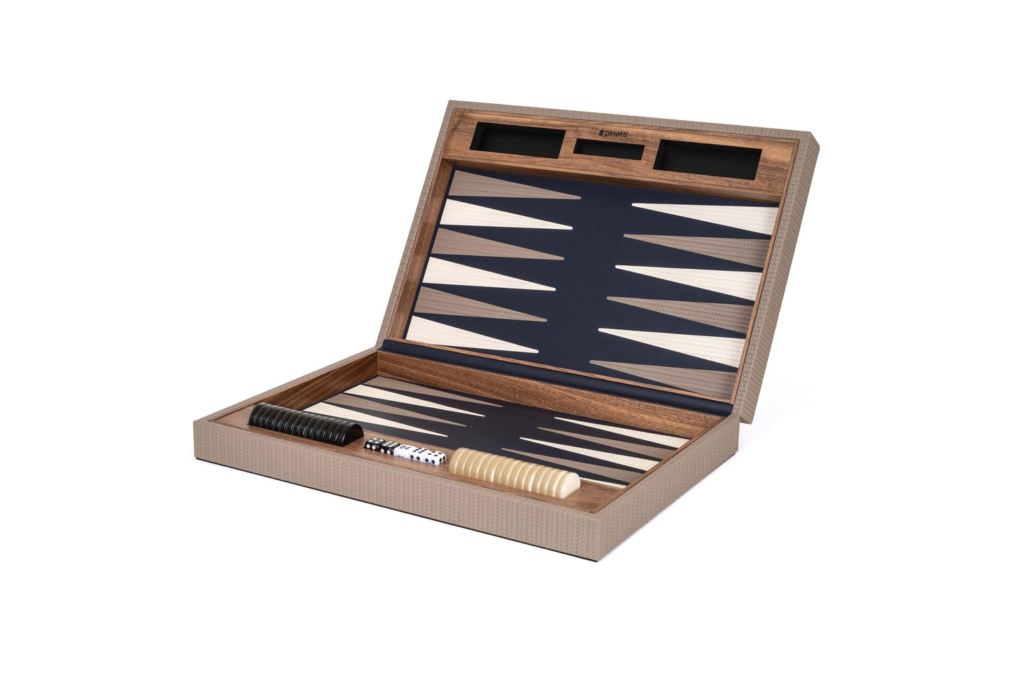 Pinetti Leather-Covered Walnut Wood Backgammon Game Set | Exquisite Craftsmanship | Premium Walnut Wood Construction | Elegant Leather Cover | Perfect for Leisure and Entertainment | Explore a Range of Luxury Home Accessories at 2Jour Concierge, #1 luxury high-end gift & lifestyle shop