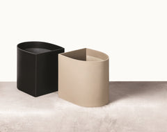 Staffa Saddle Leather Half Moon Wastepaper Bin
