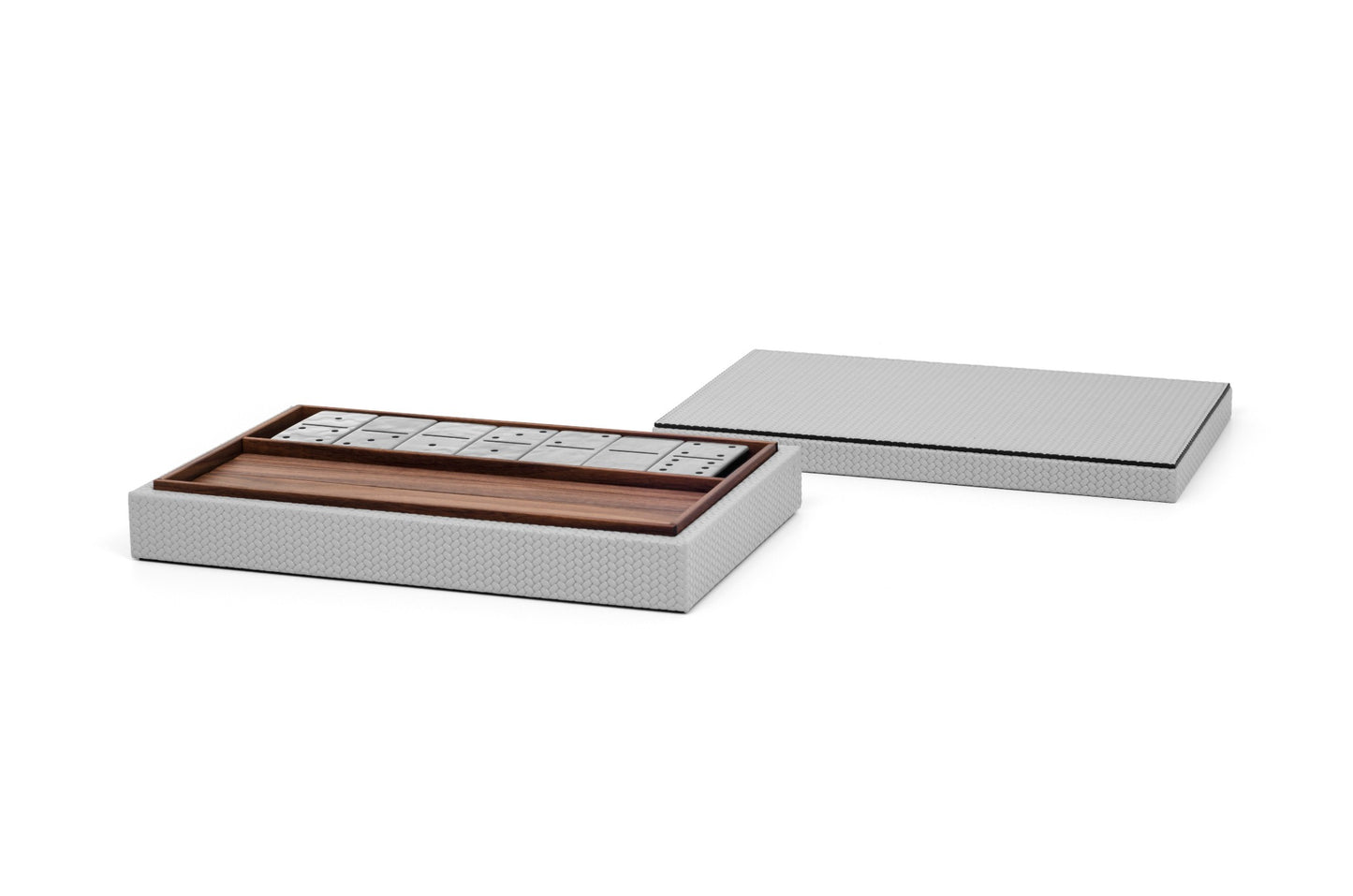 Pinetti Domino Game Set in Leather-Covered Wood Box with Pearled Pawns | Premium Craftsmanship | Elegant Leather Cover | Includes Pearled Pawns for Added Luxury | Perfect for Leisure and Entertainment | Explore a Range of Luxury Home Accessories at 2Jour Concierge, #1 luxury high-end gift & lifestyle shop
