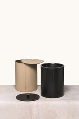 Orvieto Saddle Leather Wastepaper Bin With Metal Inner Container