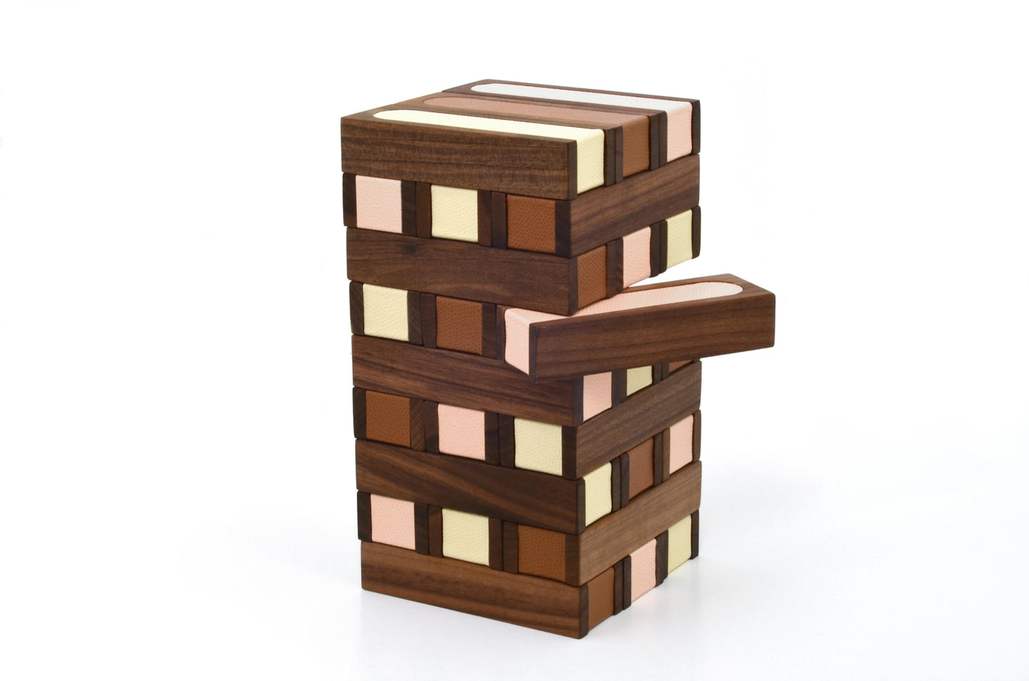 Pinetti Wood and Leather Pisa Tower Board Game Box | Elegant Combination of Wood and Leather | Perfect for Storing Board Games | Adds a Touch of Luxury to Your Gaming Experience | Explore a Range of Luxury Home Accessories at 2Jour Concierge, #1 luxury high-end gift & lifestyle shop
