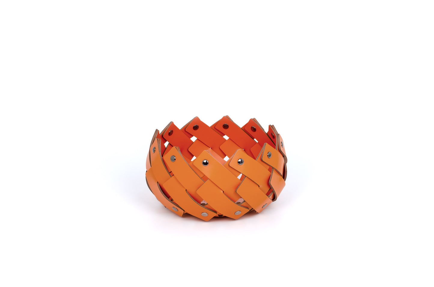 Panier en cuir régénéré tissé à la main d'Almeria