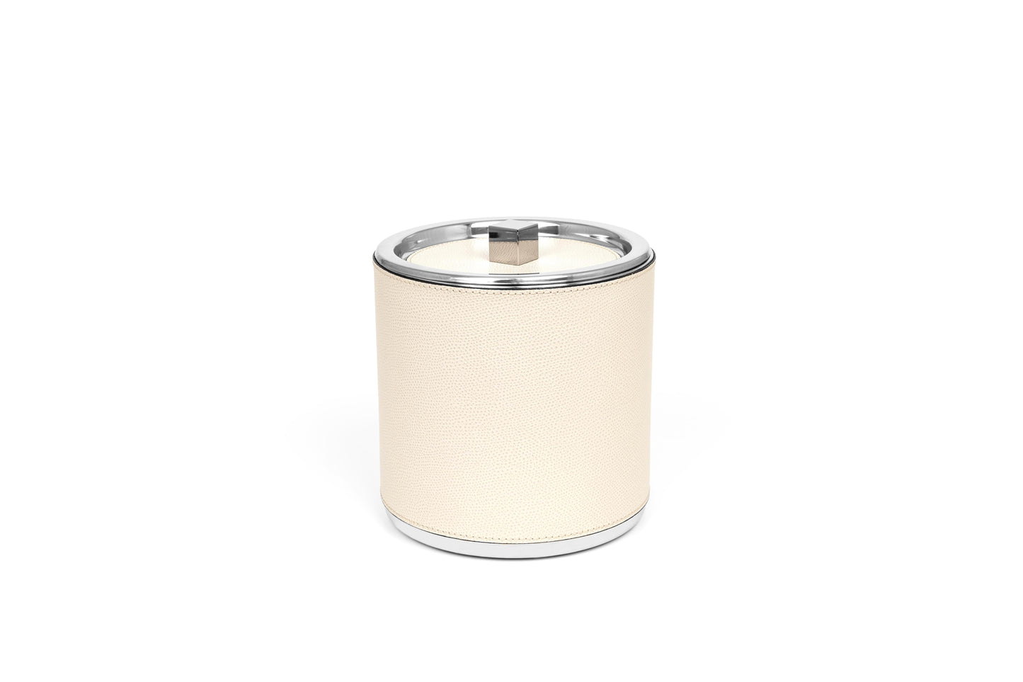 Leather-Covered Steel Ice Bucket