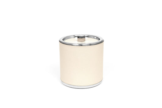 Leather-Covered Steel Ice Bucket