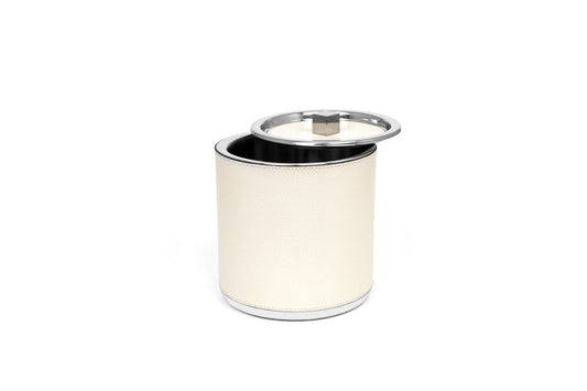 Leather-Covered Steel Ice Bucket